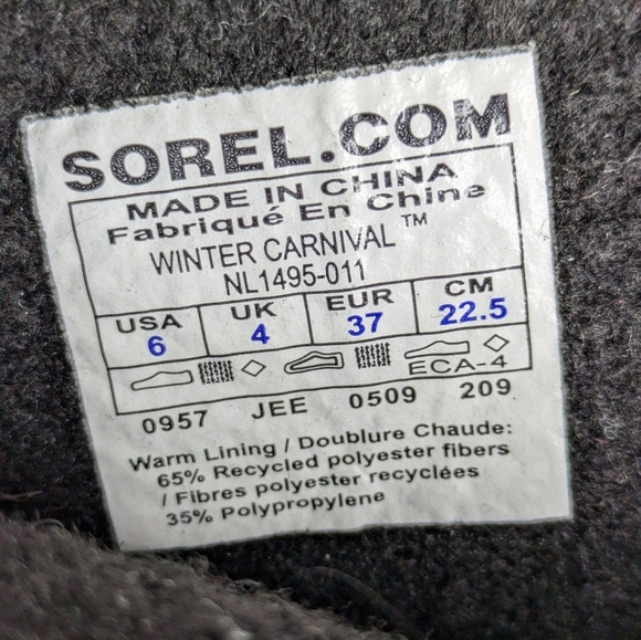 Womens Sorel Carnival size 6US 4UK Black Ankle High Insulated Lined Winter Boots - Picture 6 of 6